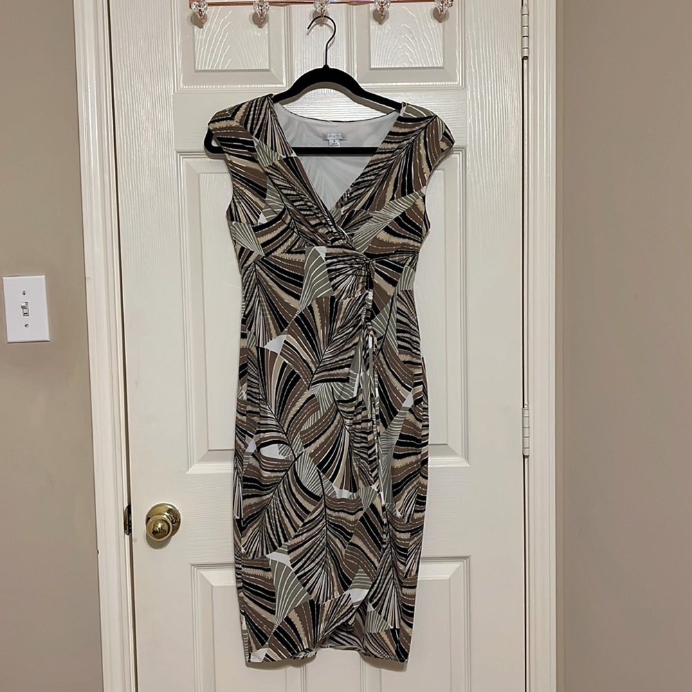 London Times Midi Geometric Dress